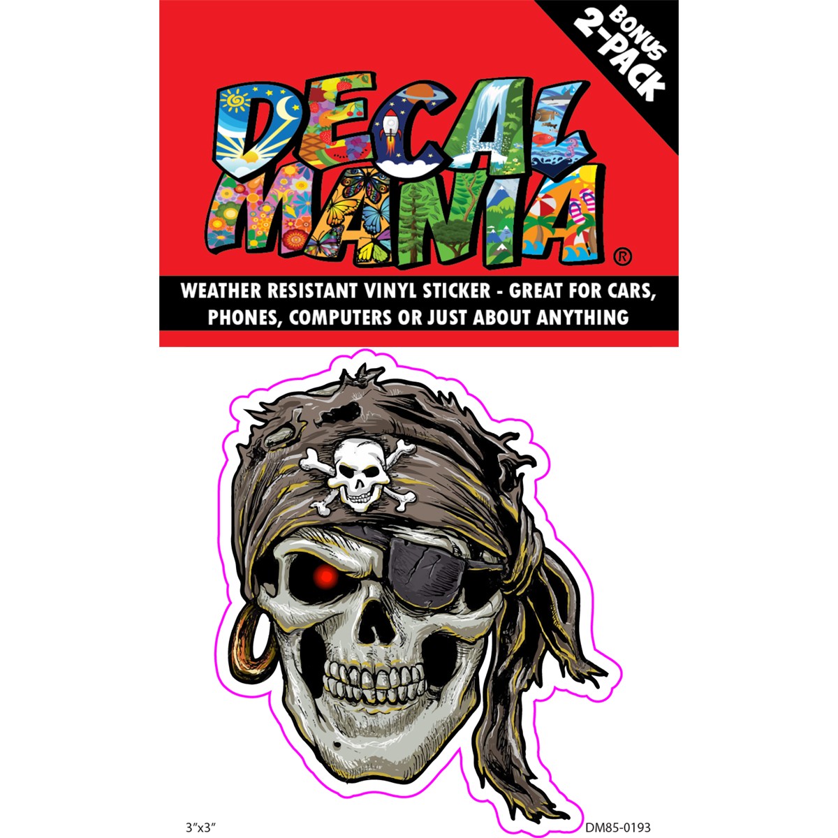 DecalMania - Skull Pirate 2PK 3 .in Dec