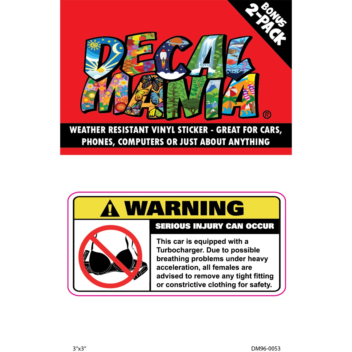 Decal - Warning This Car Is Equipted 2PK