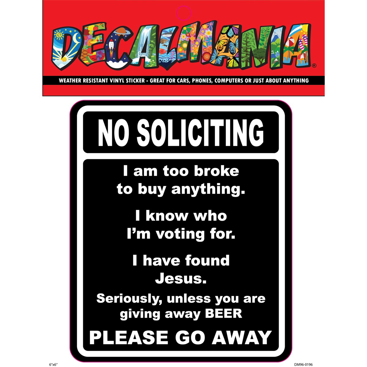 DecalMania - No Soliciting 1PK 6in