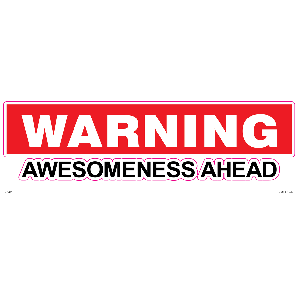 Decal Warning Awesomeness Ahead 1PK 8in