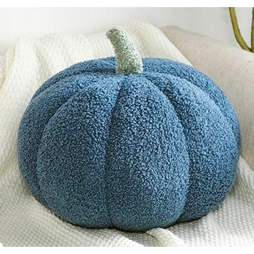 Pumpkin Fall Boucle Pillows, Full Pillow - Medium Blue