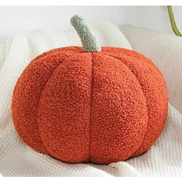 Pumpkin Fall Boucle Pillows, Full Pillow - Small Rust