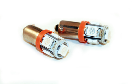 Miniature High Output SMD 5 LED Bulbs BA9s Amber