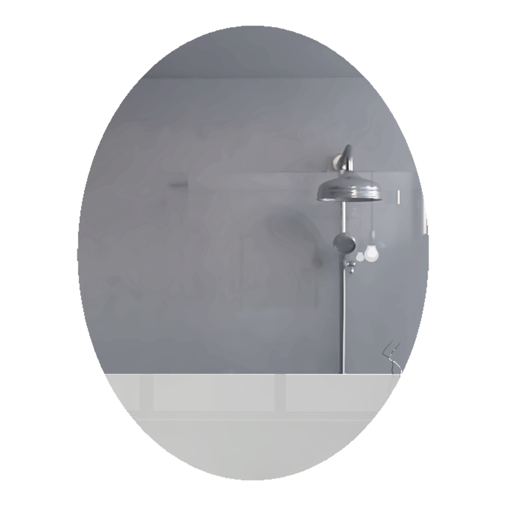 DEPOT E-SHOP Mirror Lugano, Frameless Oval Mirror, Looking Glass, For Bathroom
