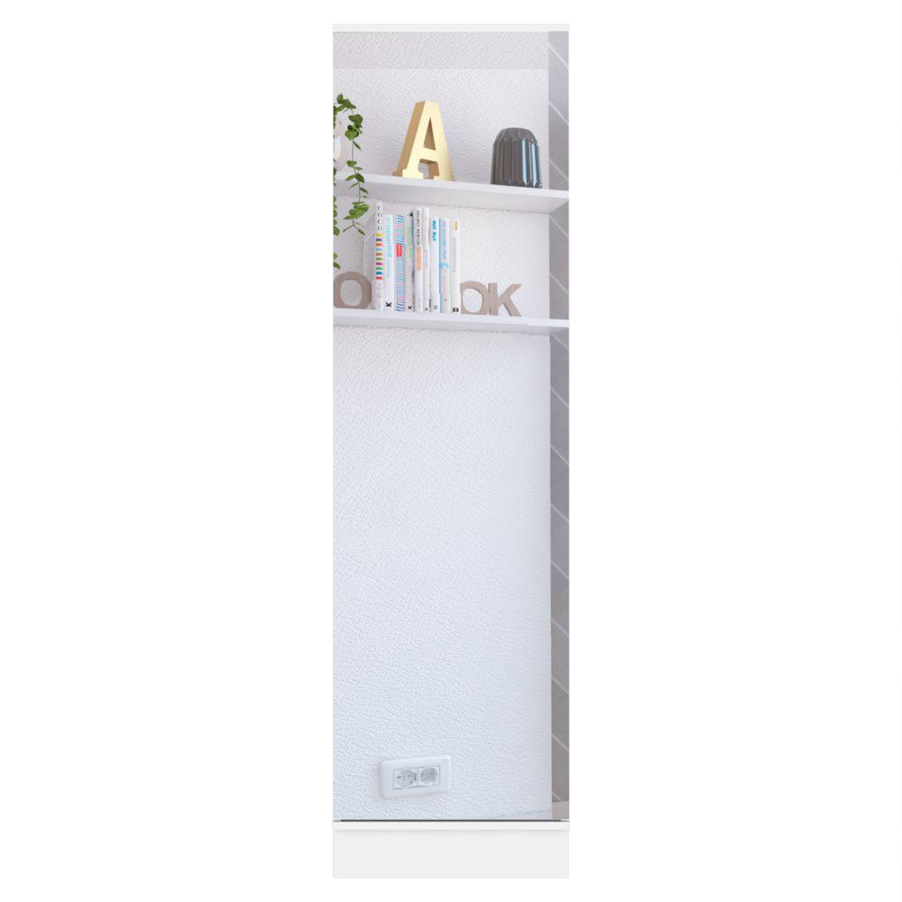 DEPOT E-SHOP Charlotte Xl Shoe Rack, Five Internal Shelves, Mirror, One-Door Cabinet-White, For Bedroom