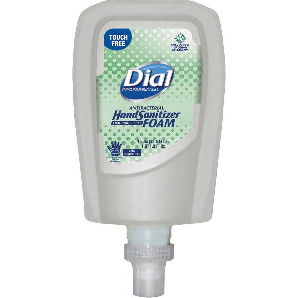Dial Hand Sanitizer Foam Refill - 33.8 fl oz (1000 mL) - Touchless Dispenser - Kill Germs - Hand - Clear - Non-drying, Dye-free 