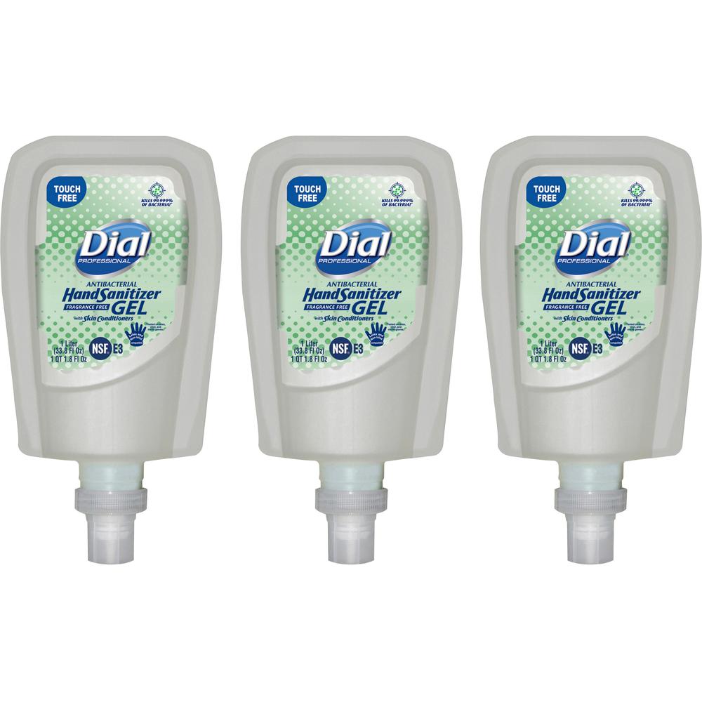 Dial Hand Sanitizer Gel Refill - Fragrance-free Scent - 33.8 fl oz (1000 mL) - Touchless Dispenser - Bacteria Remover - Healthca