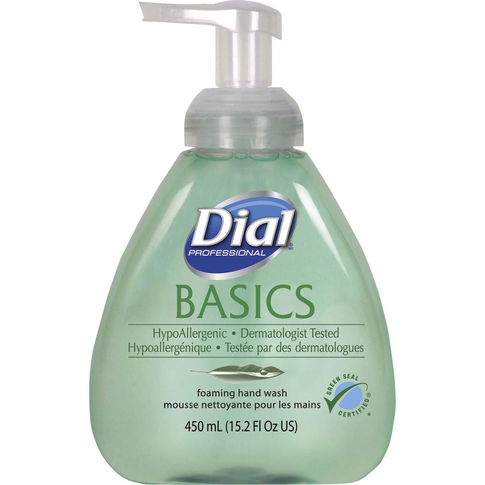 Dial Basics HypoAllergenic Foam Hand Soap - Fresh Scent, Fresh Scent - 15.2 fl oz (449.5 mL) - Pump Bottle Dispenser - Hand - Gr