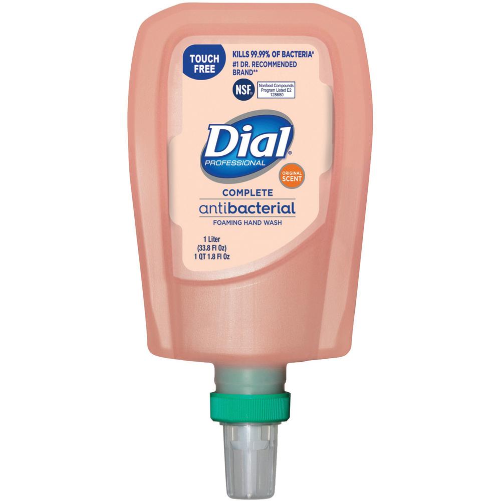 Dial FIT TouchFree Refill Antimicrobial Soap - 33.8 fl oz (1000 mL) - Touchless Dispenser - Kill Germs - Hand - Peach - Non-dryi