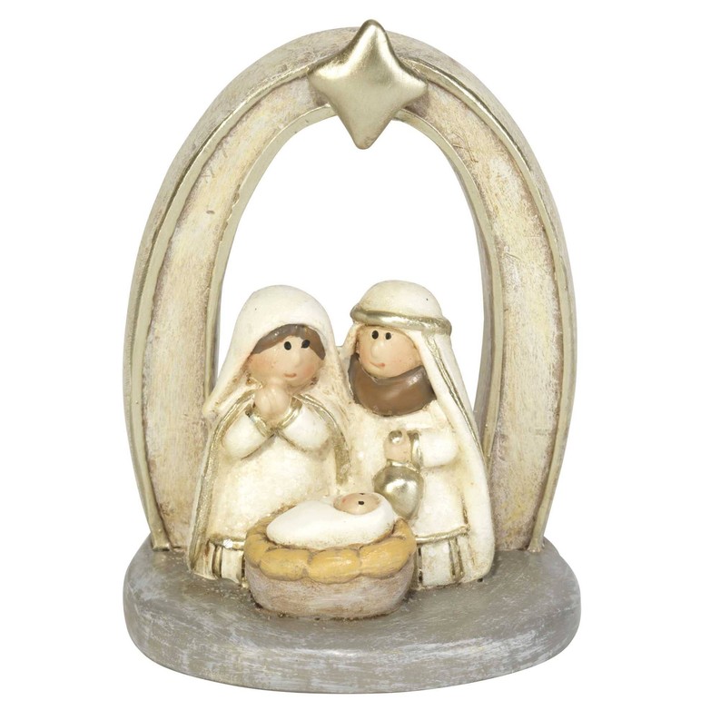 1 Piece Holy Family In Creche  3"h 