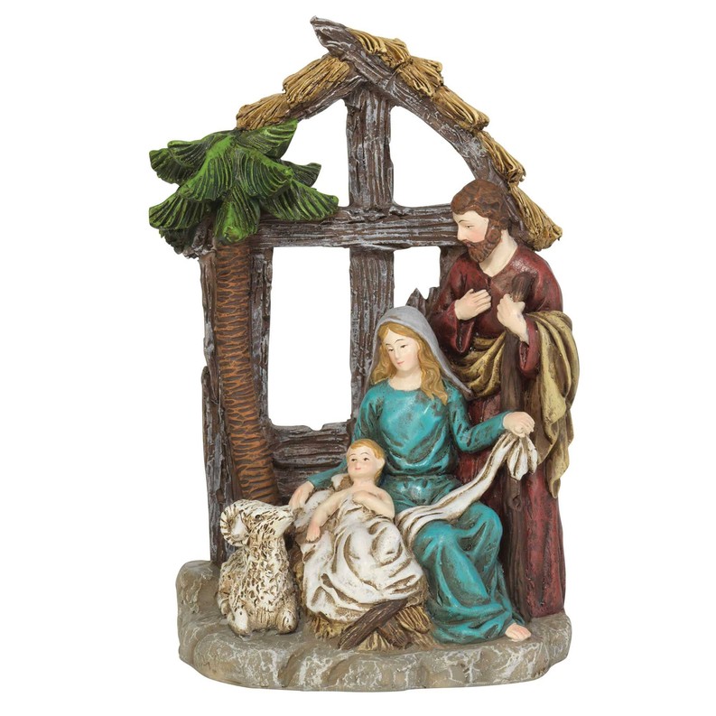 1 Piece Holy Family In Creche  7"h 