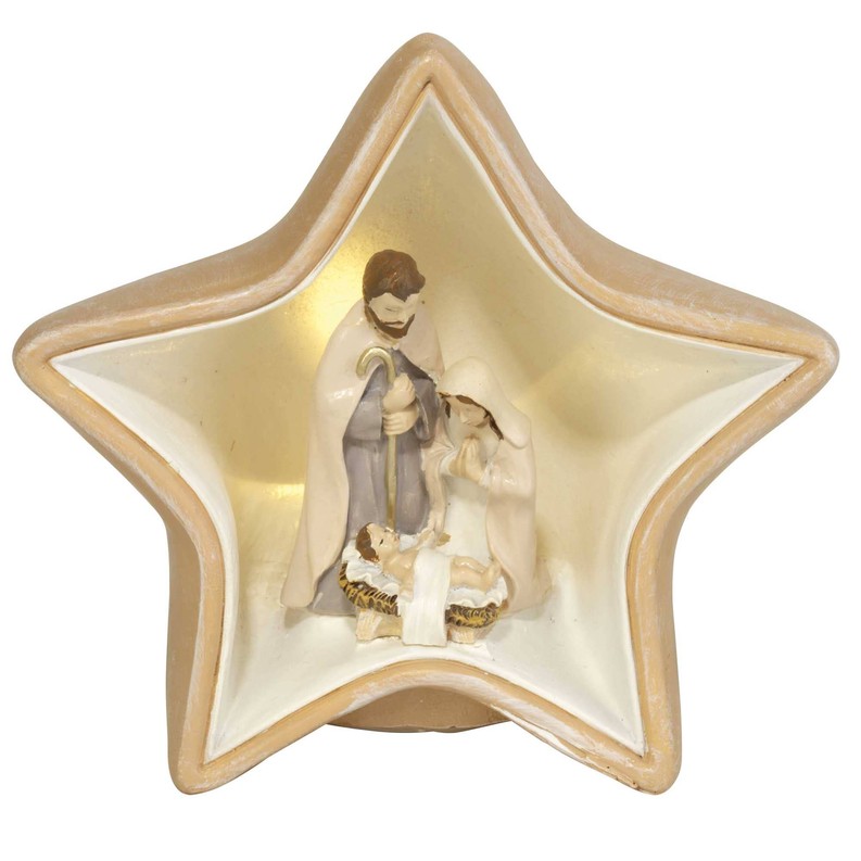 1 Piece Led Holy Family In Star 