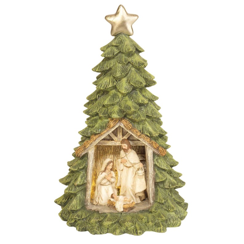 1 Piece Led Holy Family In Tree 