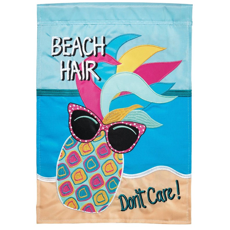 Beach Hair Don'T Care Double Applique Garden Flag