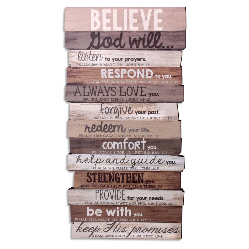 Believe Stacked Wood Wall Plaque