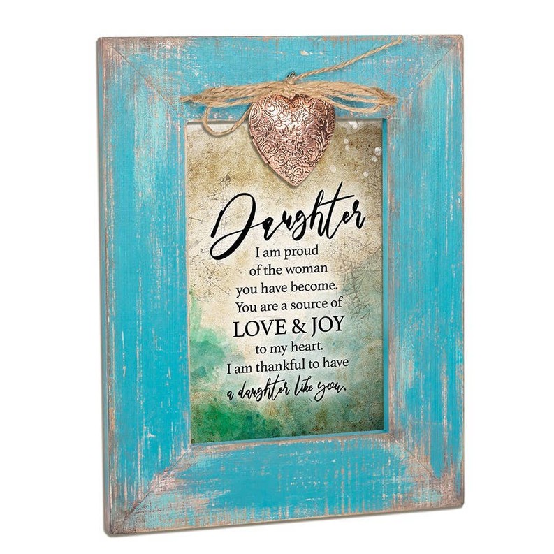 Daughter Teal Distressed Photo Frame