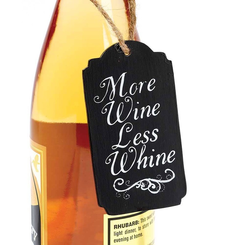 Decorative Wine Bottle Tag More Wine Less Whine