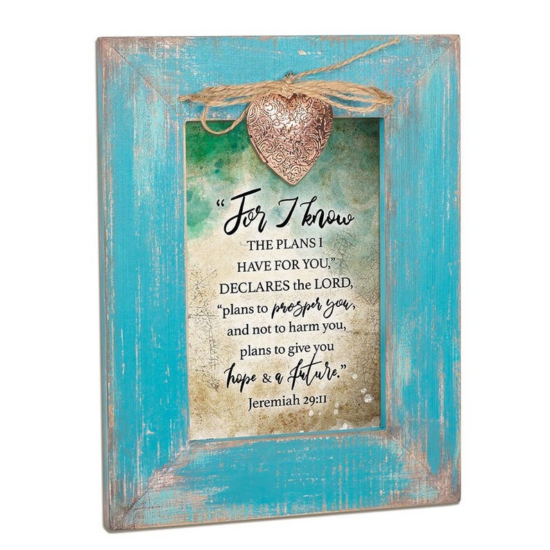 For I Know Teal Distressed Photo Frame