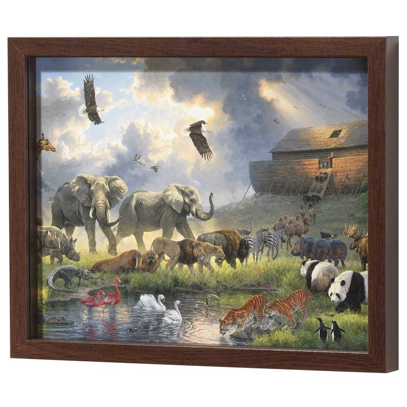 Framed Wall Art Noah's Ark Walnut