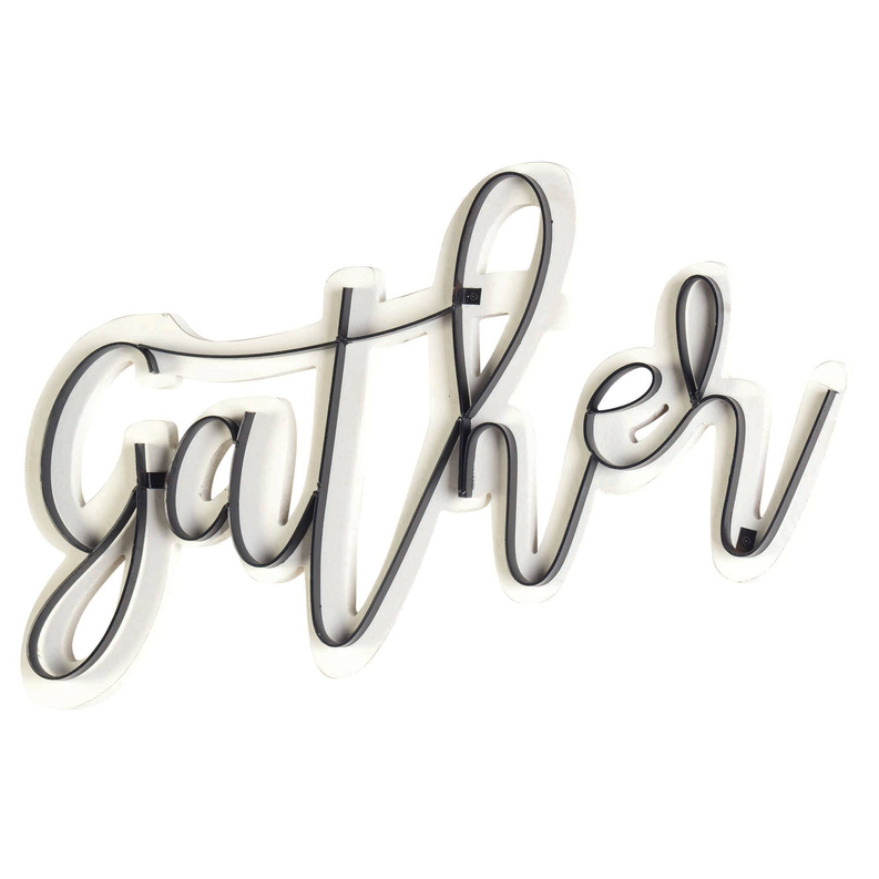 Gather Wood Metal Wall Plaque