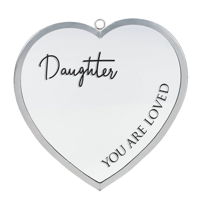 Heart Mirror Daughter Loved Silver