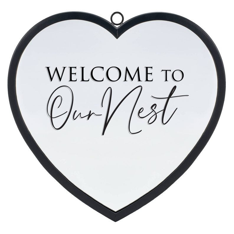 Heart Mirror Welcome To Nest Lrg 