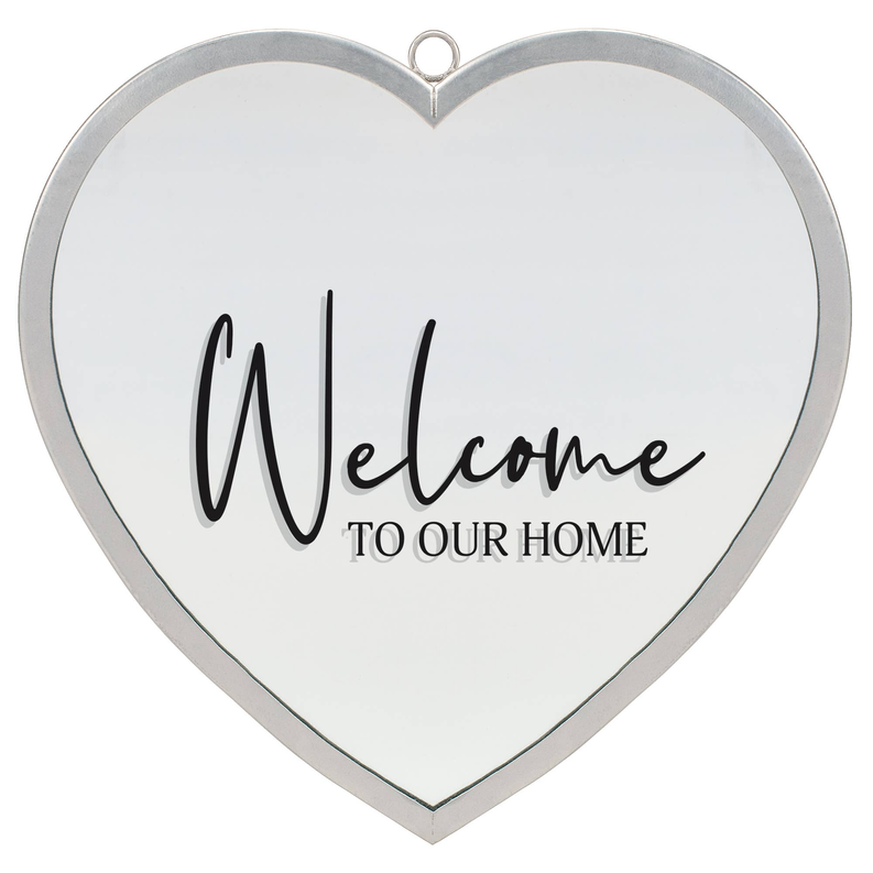 Heart Mirror Welcome To Our Lrg Silver