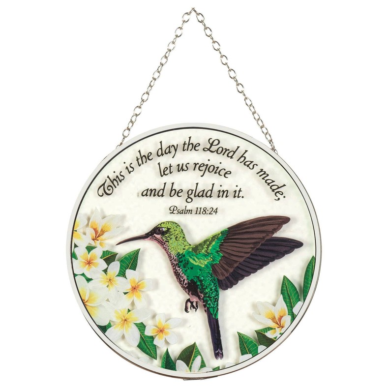 Hummingbird Psalm 118:24 Suncatcher