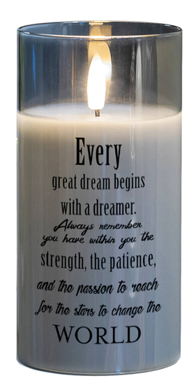 Led Candle Every Great Dream Begins 