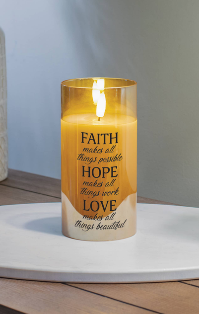 Led Candle Faith Makes All Things 