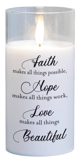 Led Candle Faith Makes All Things 