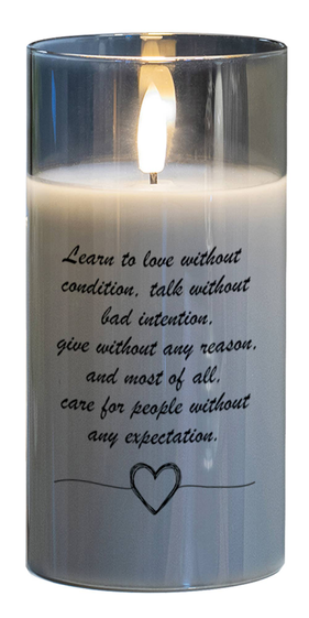 Led Candle Learn To Love 6In 