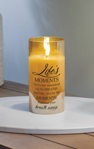 Led Candle Lifes Moment Quote 6In 