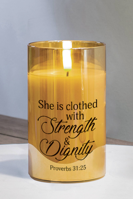 Led Candle She Is Clothed Prov 31:25 