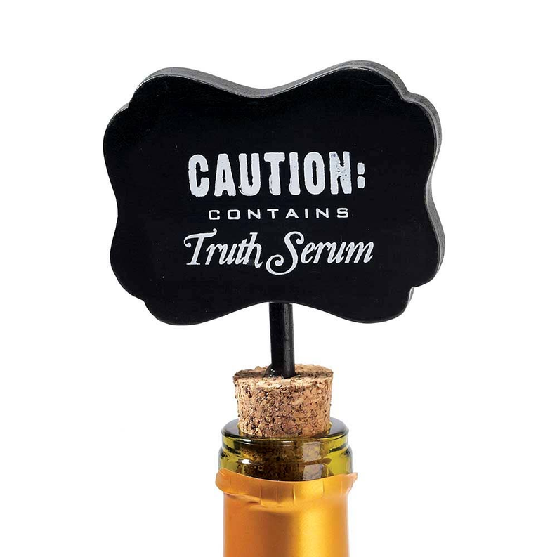 Wine Cork And Tag Caution Contains Truth Serum