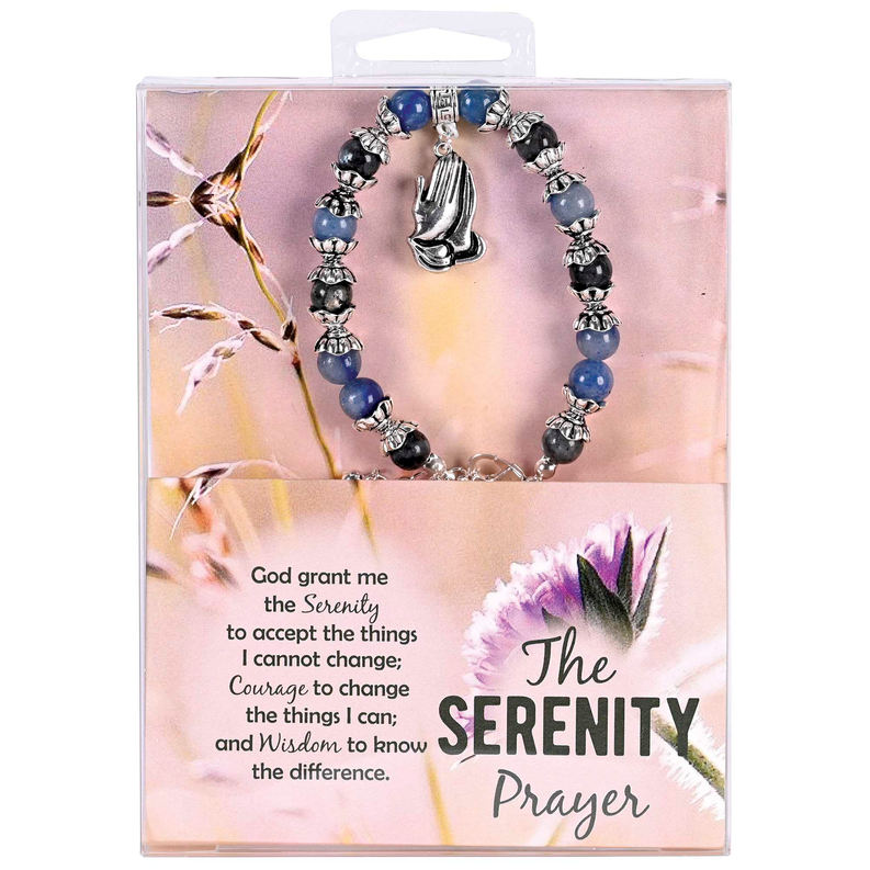 Bead Bracelet Serenity Prayer Blue
