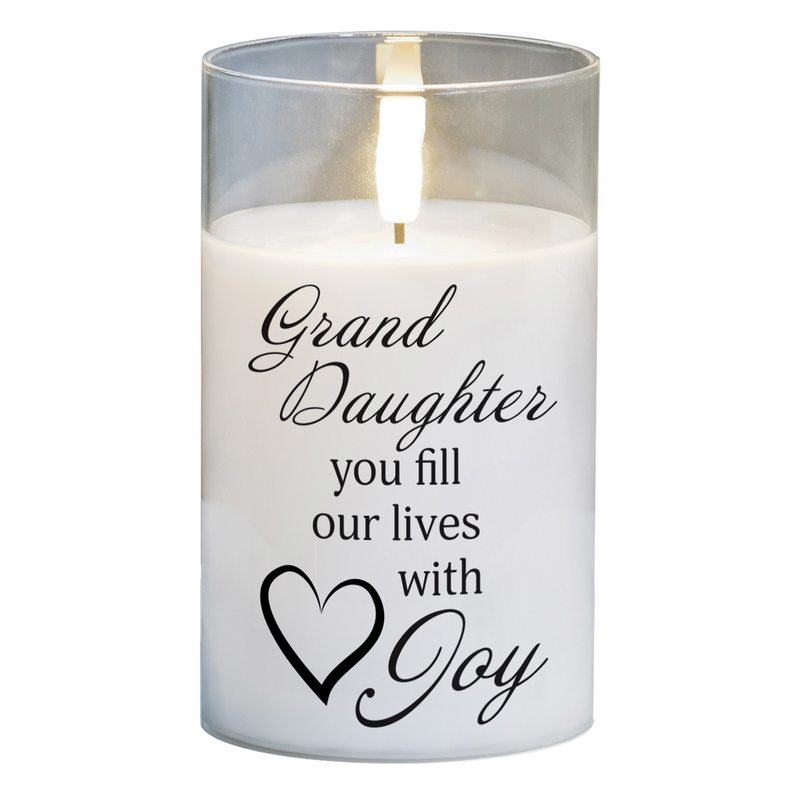 LED Candle Granddaughter Joy 5in White