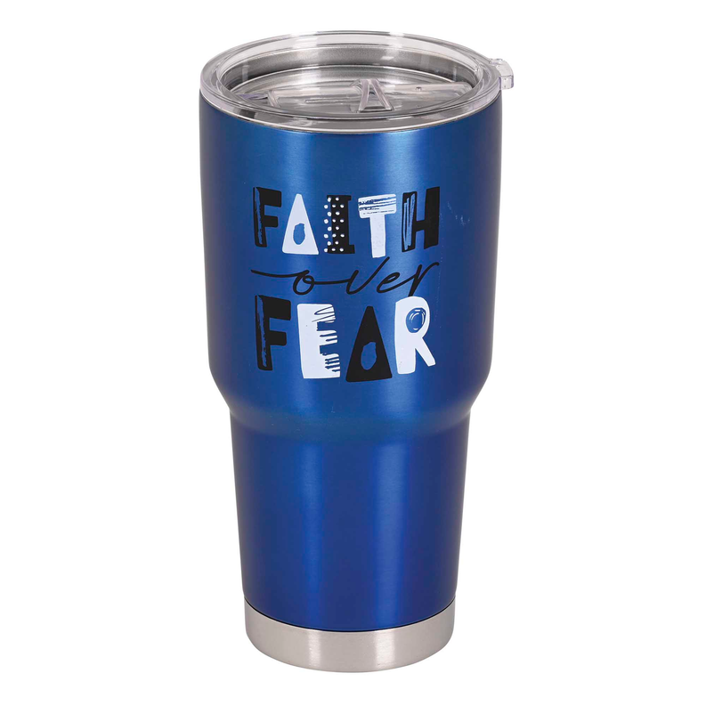 Tumbler Faith Over Fear 30 oz Blue