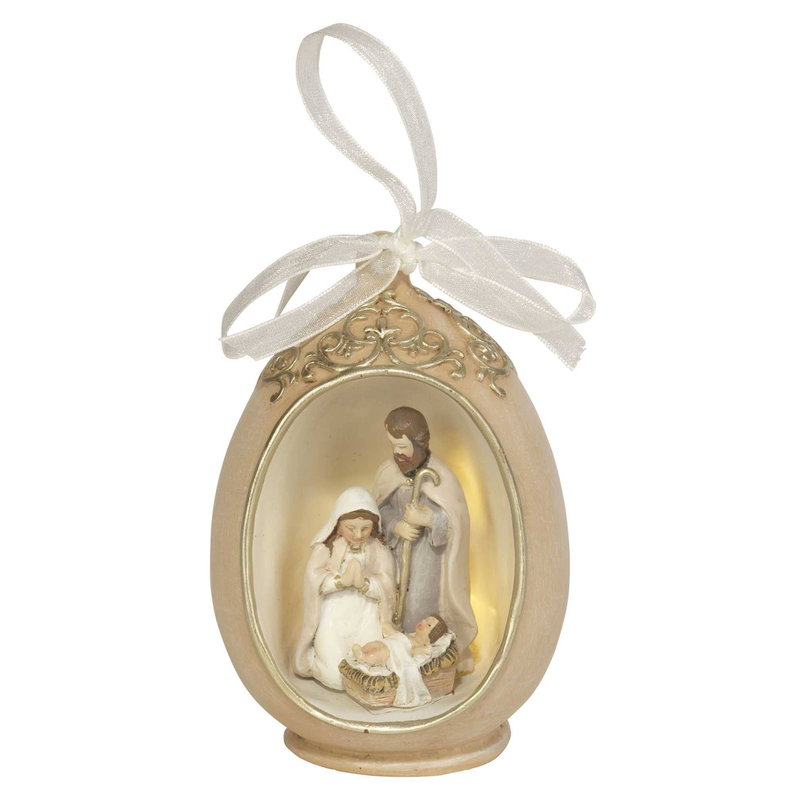 1 Piece Led Holy Family In Oval