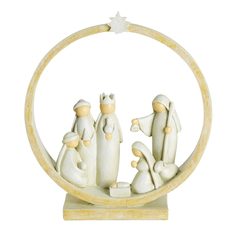 1-Piece Nativity In Creche 8in