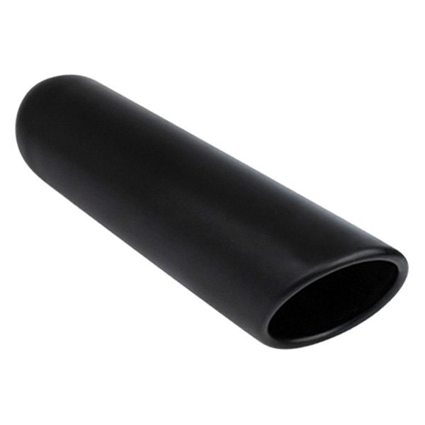 BLACK POWDER COATED ROLLED SLANT BLK EXHAUST TIP 2.25IN ID / 4.00IN OD