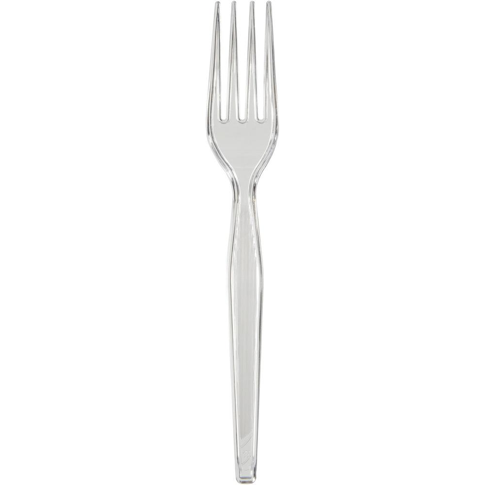 Dixie Heavyweight Plastic Cutlery - 1000/Carton - Fork - 1 x Fork - Breakroom - Disposable - Plastic, Polystyrene - Clear