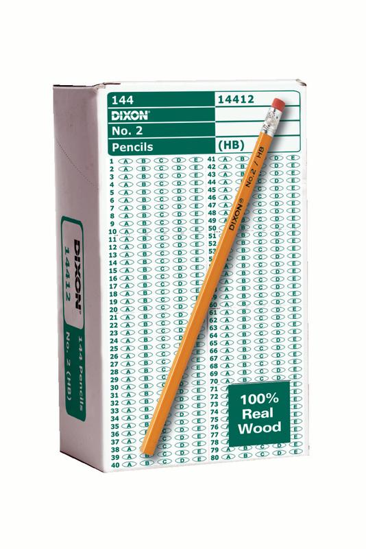 Dixon Woodcase No.2 Eraser Pencils - #2 Lead - Black Lead - Yellow Barrel - 144 / Box