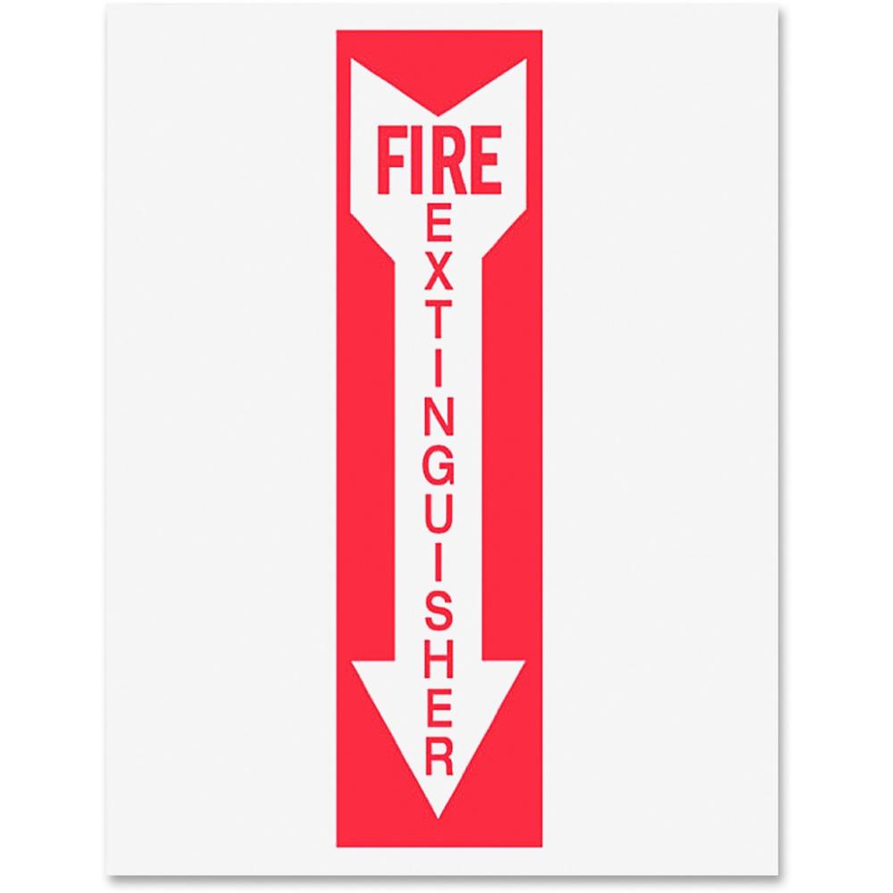 Djois by Tarifold Safety Sign Inserts - 6 / Pack - Fire Extinguisher Print/Message - Rectangular Shape - Red Print/Message Color