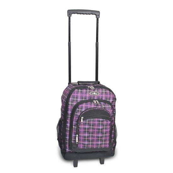 Wheeled Backpack Withpattern - Purple Black