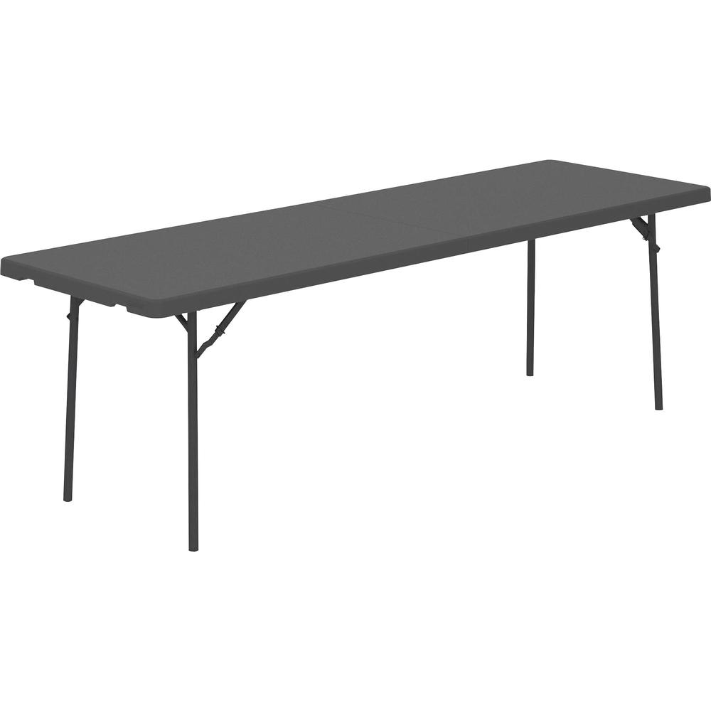Dorel ZOWN 96" Commercial Blow Mold Folding Table - 4 Legs - 96" Table Top Width x 30" Table Top Depth - 29.30" Height - Gray - 