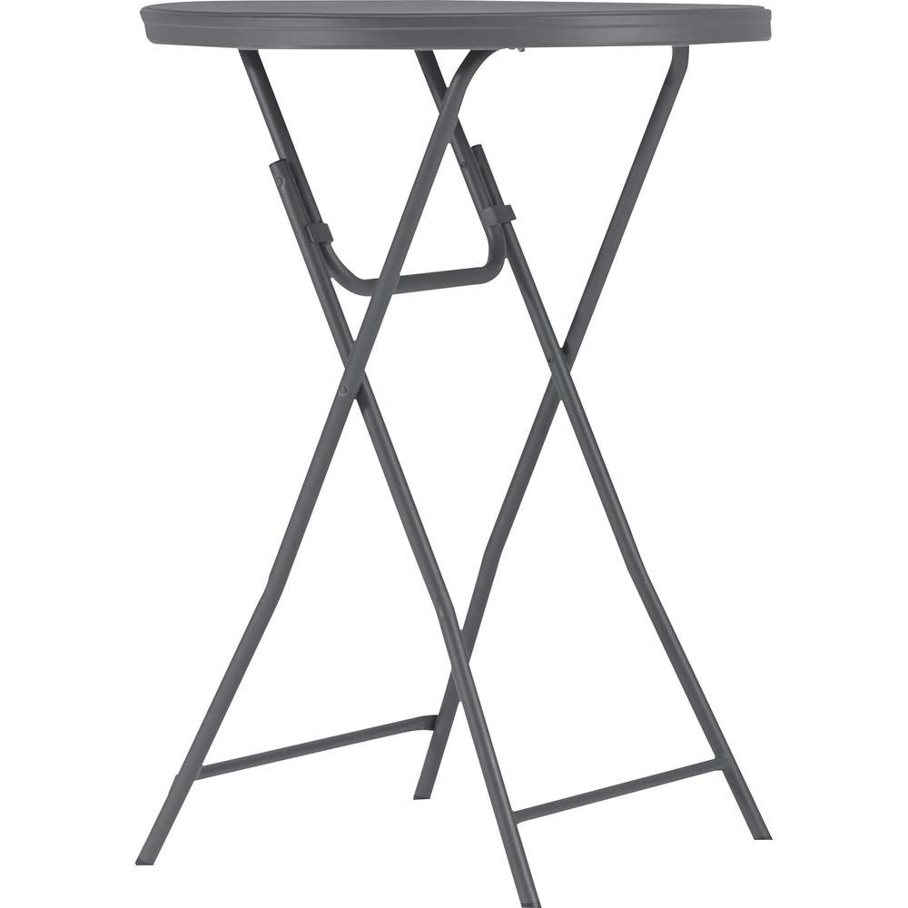 Dorel Zown Commercial Cocktail Folding Table - Round Top - Four Leg Base - 4 Legs x 32" Table Top Diameter - 43.62" Height - Gra