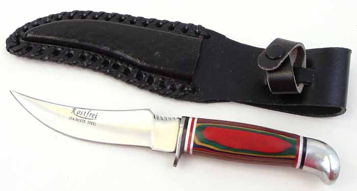 9" Paka Wood Handle Knife With Sheath