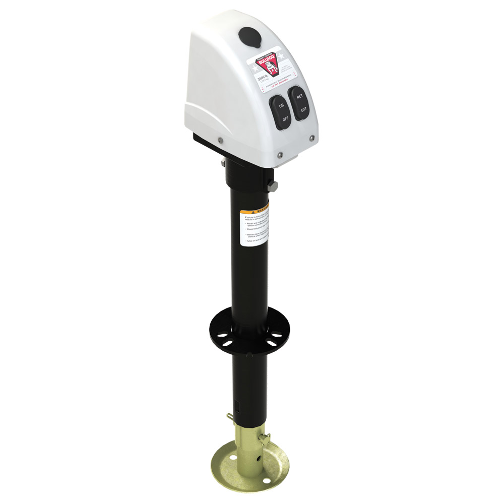 POWERED DRIVE TONGUE JACK AFRAME 12IN TRAVEL WHITE CASE RATING 3500LBS