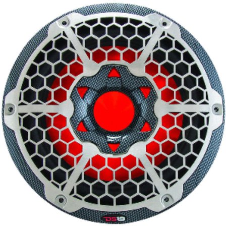 DS18 HYDRO 10" Marine Subwoofer with Integrated RGB Lights 600 Watts SVC 4-Ohm Carbon Fiber